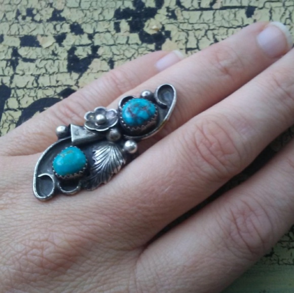 Jewelry - Vintage Sterling Silver Navajo Turquoise Ring